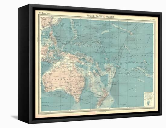 Map of the South Pacific Ocean-Unknown-Framed Stretched Canvas