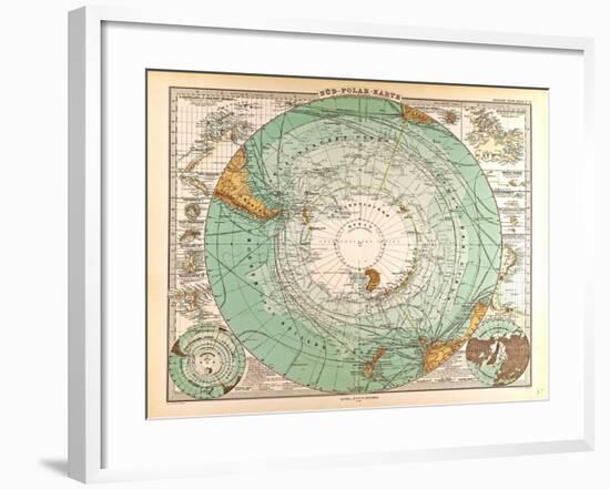 Map of the South Pole, 1872-null-Framed Giclee Print