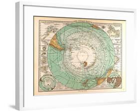 Map of the South Pole, 1872-null-Framed Giclee Print