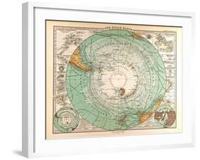 Map of the South Pole, 1872-null-Framed Giclee Print