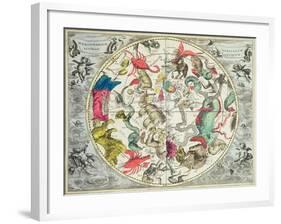 Map of the Southern Hemisphere, from The Celestial Atlas, or the Harmony of the Universe-Andreas Cellarius-Framed Giclee Print