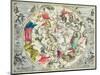 Map of the Southern Hemisphere, from The Celestial Atlas, or the Harmony of the Universe-Andreas Cellarius-Mounted Premium Giclee Print