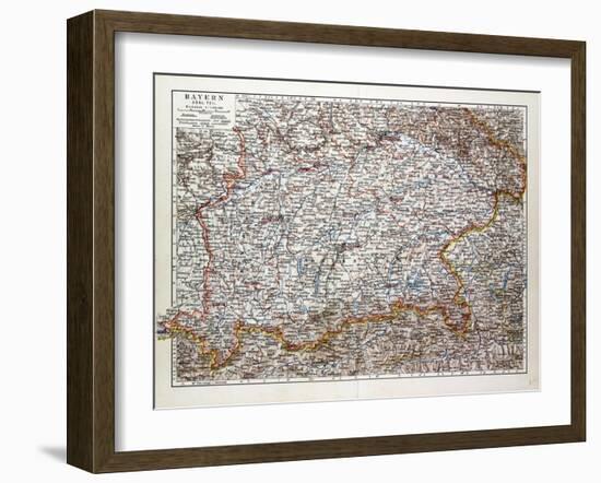 Map of the Southern Part of Bavaria, Germany, 1899-null-Framed Giclee Print