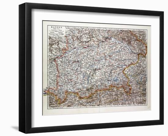 Map of the Southern Part of Bavaria, Germany, 1899-null-Framed Giclee Print