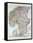 Map of the Southern Part of Norway and Sweden 1899-null-Framed Stretched Canvas