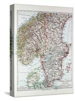 Map of the Southern Part of Norway and Sweden 1899-null-Stretched Canvas