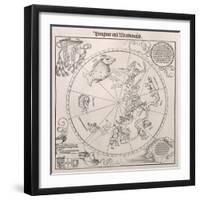 Map of the Southern Sky, Cardinal Lang Von Wellenburg Dedication, Imperial Copyright, 1515-Albrecht Dürer-Framed Giclee Print