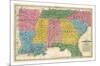 Map of the Southern States, c.1839-Samuel Augustus Mitchell-Mounted Art Print