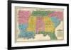 Map of the Southern States, c.1839-Samuel Augustus Mitchell-Framed Art Print