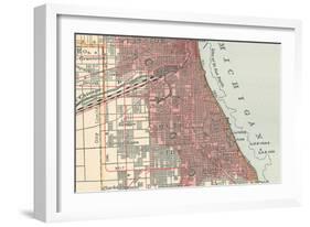 Map of the Southside of Chicago (C. 1900), Maps-Encyclopaedia Britannica-Framed Art Print