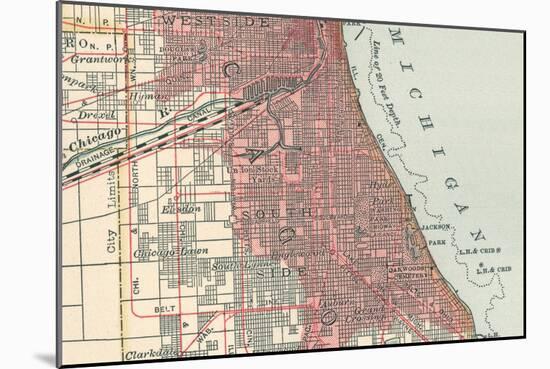 Map of the Southside of Chicago (C. 1900), Maps-Encyclopaedia Britannica-Mounted Art Print