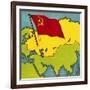 Map of the Soviet Union, or Ussr-Escott-Framed Giclee Print