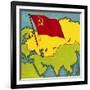 Map of the Soviet Union, or Ussr-Escott-Framed Giclee Print