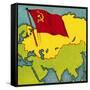 Map of the Soviet Union, or Ussr-Escott-Framed Stretched Canvas