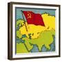 Map of the Soviet Union, or Ussr-Escott-Framed Giclee Print