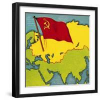 Map of the Soviet Union, or Ussr-Escott-Framed Giclee Print