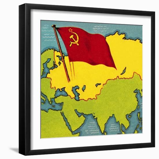 Map of the Soviet Union, or Ussr-Escott-Framed Giclee Print