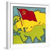 Map of the Soviet Union, or Ussr-Escott-Framed Giclee Print