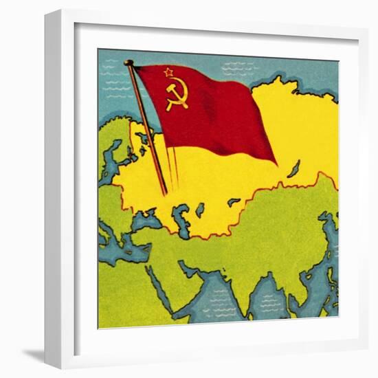 Map of the Soviet Union, or Ussr-Escott-Framed Giclee Print