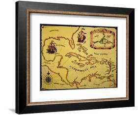 Map of the Spanish Main-null-Framed Giclee Print