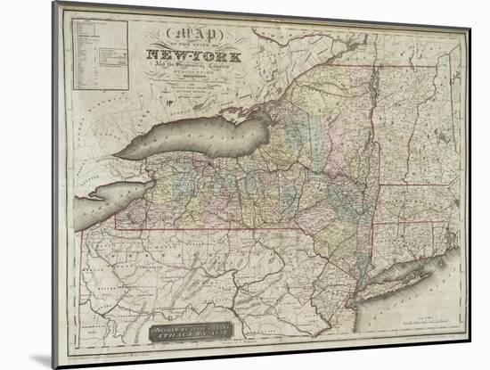 Map of the state of New-York and the surrounding country by David H. Burr, 1839-null-Mounted Giclee Print