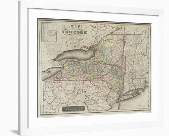 Map of the state of New-York and the surrounding country by David H. Burr, 1839-null-Framed Giclee Print