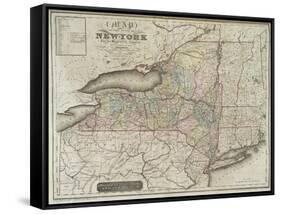 Map of the state of New-York and the surrounding country by David H. Burr, 1839-null-Framed Stretched Canvas