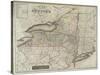 Map of the state of New-York and the surrounding country by David H. Burr, 1839-null-Stretched Canvas