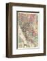 Map of the States of California and Nevada, c.1877-Thos^ H^ Thompson-Framed Art Print