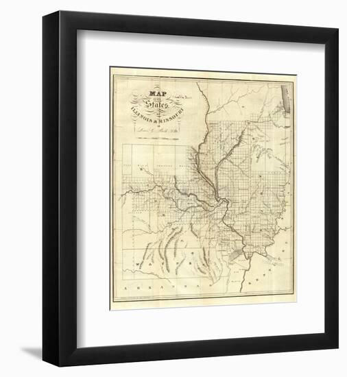 Map of the States of Illinois & Missouri, c.1823-Lewis C^ Beck-Framed Art Print