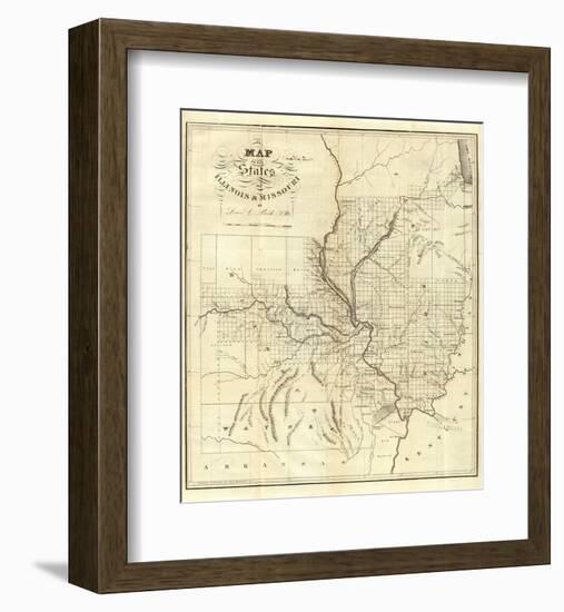 Map of the States of Illinois & Missouri, c.1823-Lewis C^ Beck-Framed Art Print