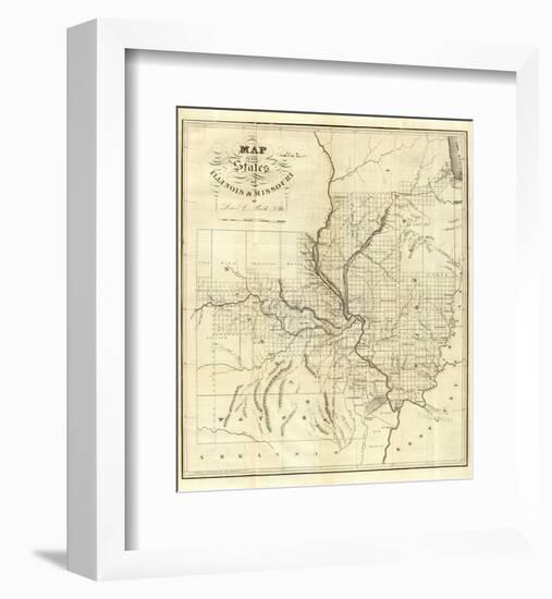 Map of the States of Illinois & Missouri, c.1823-Lewis C^ Beck-Framed Art Print