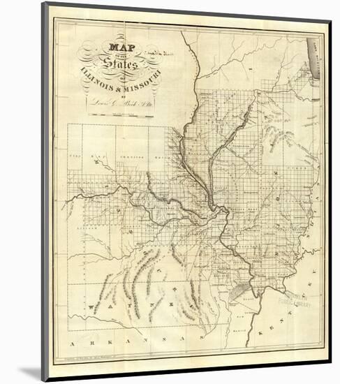 Map of the States of Illinois & Missouri, c.1823-Lewis C^ Beck-Mounted Art Print