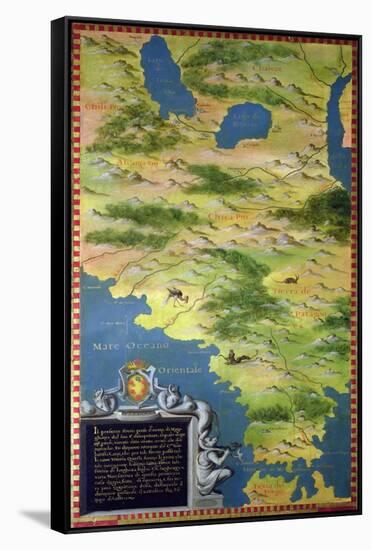 Map of the Strait of Magellan-Stefano Bonsignori-Framed Stretched Canvas
