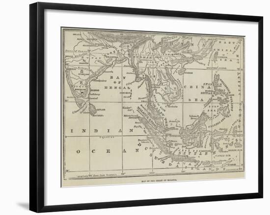 Map of the Strait of Malacca-John Dower-Framed Giclee Print