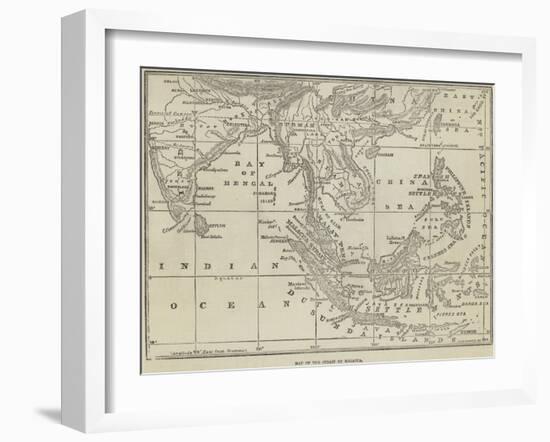 Map of the Strait of Malacca-John Dower-Framed Giclee Print