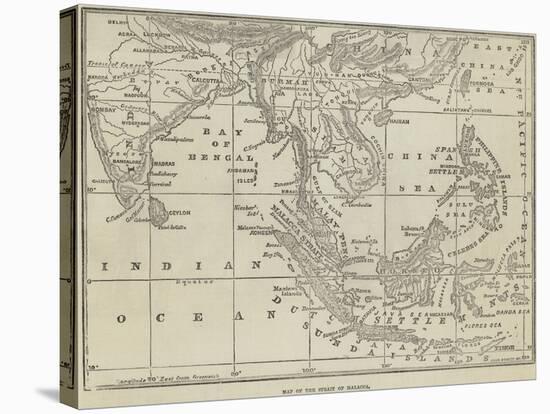 Map of the Strait of Malacca-John Dower-Stretched Canvas