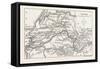 Map of the Tay, UK, River Tay, a River in Scotland-null-Framed Stretched Canvas