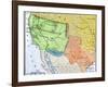 Map of the Territory Ceded by Mexico to the U.S. after the Mexican-American War, c.1848-1853-null-Framed Giclee Print