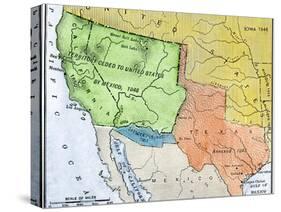 Map of the Territory Ceded by Mexico to the U.S. after the Mexican-American War, c.1848-1853-null-Stretched Canvas