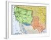 Map of the Territory Ceded by Mexico to the U.S. after the Mexican-American War, c.1848-1853-null-Framed Giclee Print