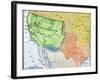 Map of the Territory Ceded by Mexico to the U.S. after the Mexican-American War, c.1848-1853-null-Framed Giclee Print