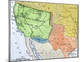 Map of the Territory Ceded by Mexico to the U.S. after the Mexican-American War, c.1848-1853-null-Mounted Giclee Print