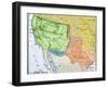 Map of the Territory Ceded by Mexico to the U.S. after the Mexican-American War, c.1848-1853-null-Framed Giclee Print