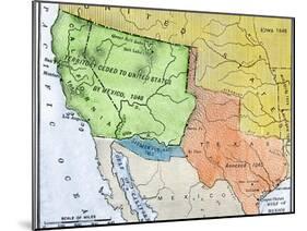 Map of the Territory Ceded by Mexico to the U.S. after the Mexican-American War, c.1848-1853-null-Mounted Giclee Print