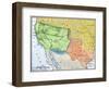 Map of the Territory Ceded by Mexico to the U.S. after the Mexican-American War, c.1848-1853-null-Framed Giclee Print