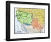 Map of the Territory Ceded by Mexico to the U.S. after the Mexican-American War, c.1848-1853-null-Framed Giclee Print