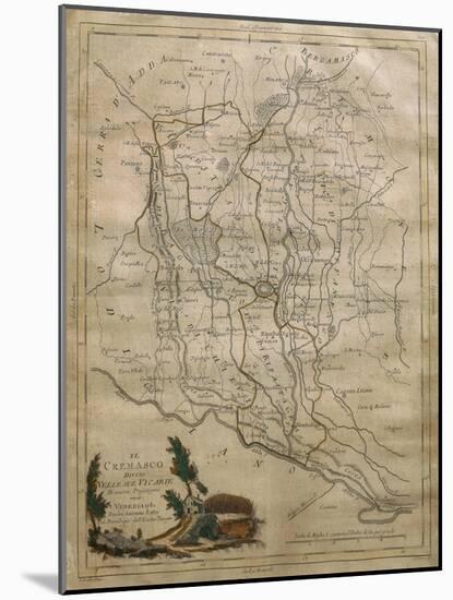 Map of the Territory of Crema, Italy-null-Mounted Giclee Print