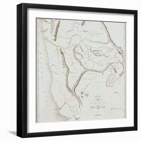 Map of the Territory West of the Rocky Mountains, 1837-B.S. Bonneville-Framed Giclee Print