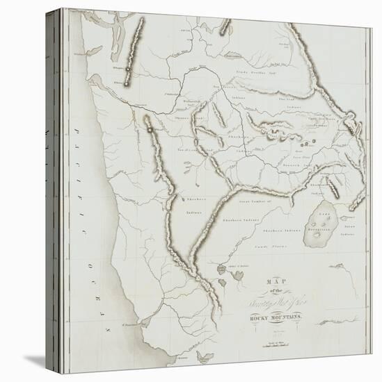 Map of the Territory West of the Rocky Mountains, 1837-B.S. Bonneville-Stretched Canvas